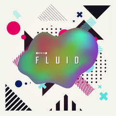 Obraz premium Abstract background with fluid shape and geometric pattern.