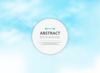 Round space of message with clear blue sky with clouds pattern background illustration.