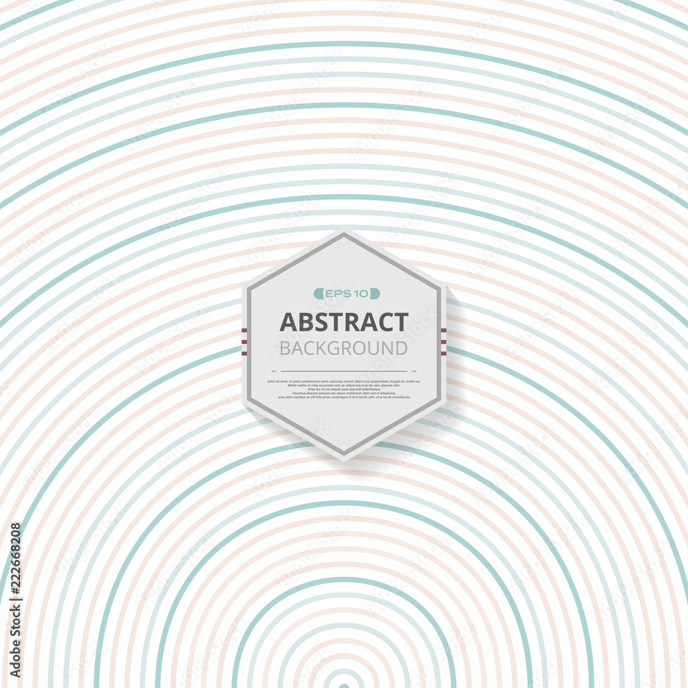 Poster abstract of scandinavian seamless line pattern background. presenting in round shape of waves.