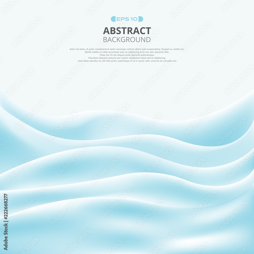 Poster abstract of wave soft blue sea gradient pattern background.