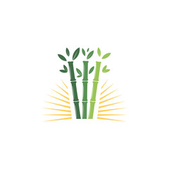 Bamboo nature logo. vector design