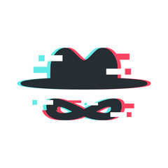 burglar icon in glitch style. icon  with Tv distortion effect. Vector eps 10.