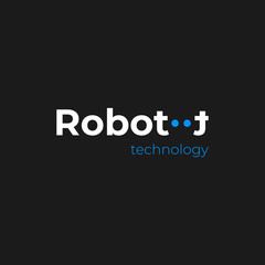 robot technology logo. vector design