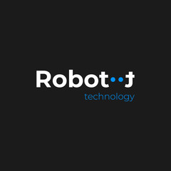 robot technology logo. vector design