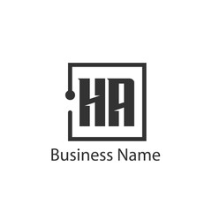 Obraz premium Initial Letter HA Logo Template Design