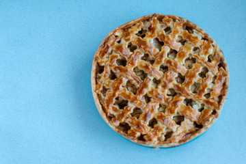 A homemade apple pie backed with love