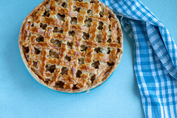 A homemade apple pie backed with love