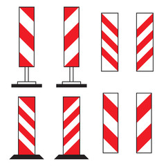 Road barriers, under construction icon set, isolated on white background, vector illustration.