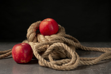 Fototapeta jabłka i lina obraz