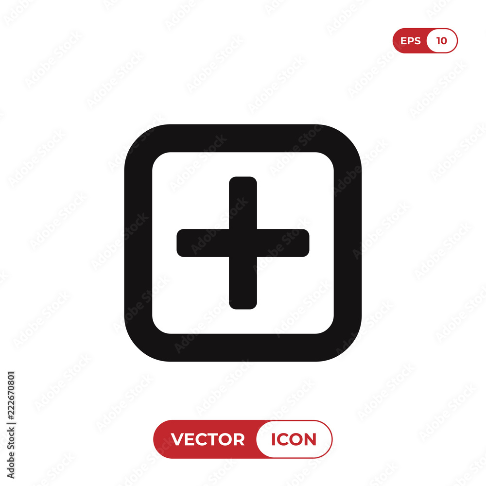 Poster add button vector icon