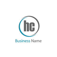 Initial Letter HC Logo Template Design