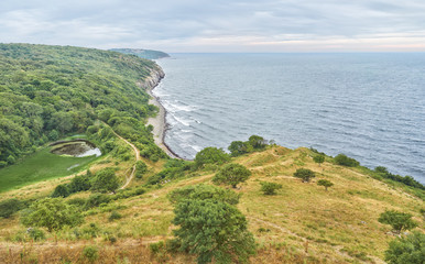 Baltic Sea coast line. Island Bornholm in Denmark 