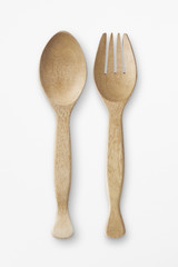 Kitchenware isolate on white paper texture background