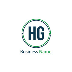 Initial Letter HG Logo Template Design