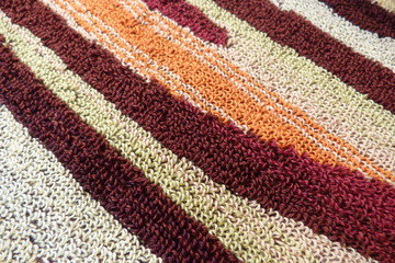 tterry towel close up brown stripes