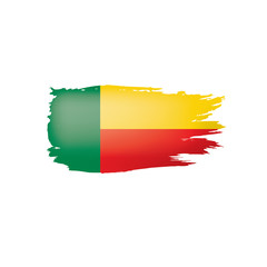 Obraz premium Benin flag, vector illustration on a white background