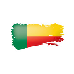 Benin flag, vector illustration on a white background