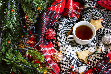 Coffee and cinamon in the christmas decorations