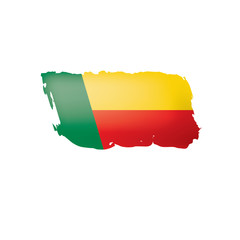 Benin flag, vector illustration on a white background