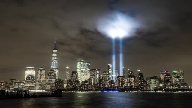 Tribute in Light New York City Skyline Timelapse