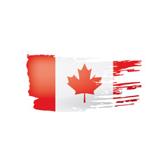 Canada flag, vector illustration on a white background