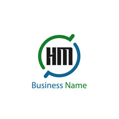 Initial Letter HM Logo Template Design