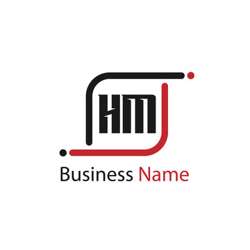 Initial Letter HM Logo Template Design
