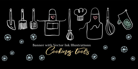 Confectionery emblem black ink line art vector icon for sweet shop sign and cafe app.