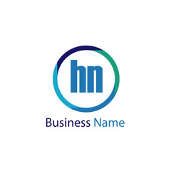 Initial Letter HN Logo Template Design