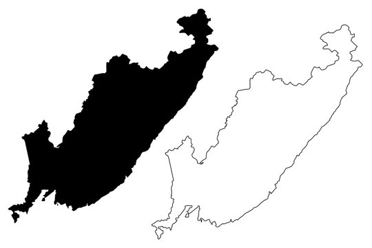 Primorsky Krai (Russia, Subjects of the Russian Federation, Krais of Russia) map vector illustration, scribble sketch Maritime Territory (Primorye) map