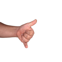 hand on a white background