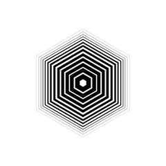 Abstract hexagon of lines, geometric logo, vector