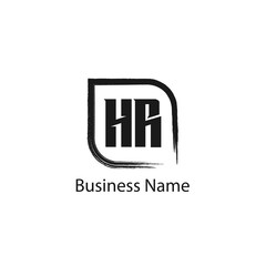 Initial Letter HR Logo Template Design