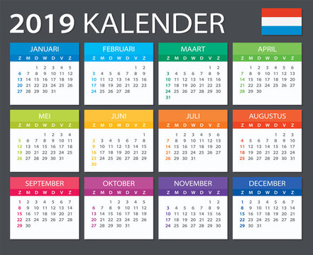 Calendar 2019 - Dutch version