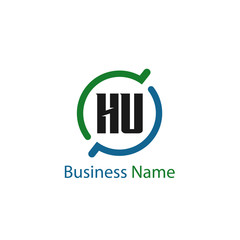 Initial Letter HU Logo Template Design