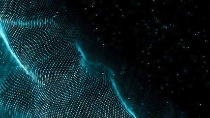 Data technology background. Abstract background. Connecting dots and lines on dark background. 3D...