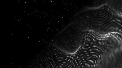 Data technology background. Abstract background. Connecting dots and lines on dark background. 3D rendering. 4k.