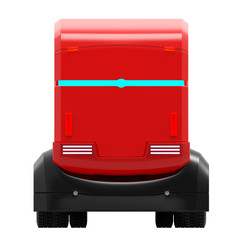 self-driving truck futuristic red front