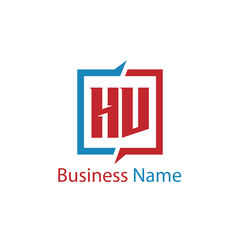 Initial Letter HV Logo Template Design
