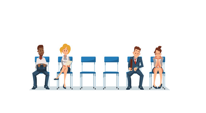 Job Interview and Recruiting. Vector Illustration.