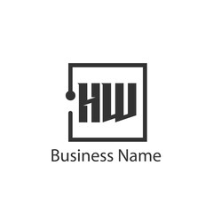 Initial Letter HW Logo Template Design