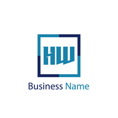 Fototapeta premium Initial Letter HW Logo Template Design