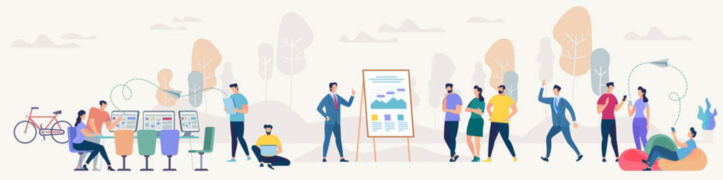 Social Network and Teamwork Vector Concept.