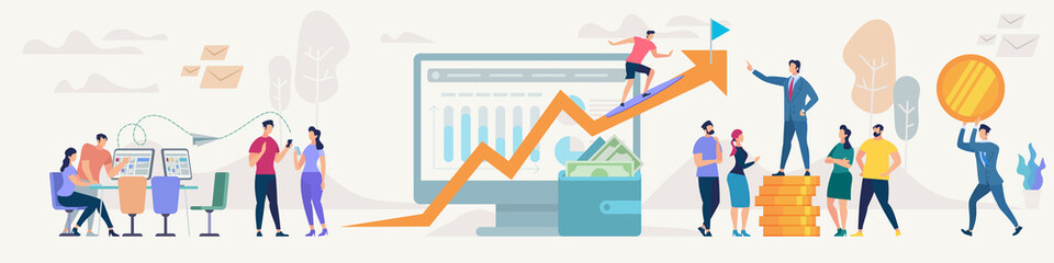 Social Network and Teamwork Vector Concept.