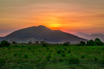 sunset in the mountains