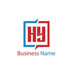 Initial Letter HY Logo Template Design