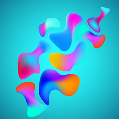 Abstract background of colorful amorphous shapes. Vector
