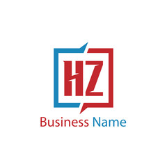 Initial Letter HZ Logo Template Design