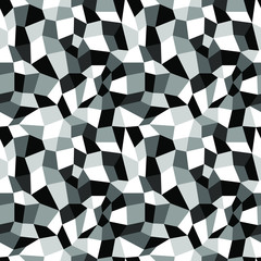 Abstract Seamless Black and White Pattern with Quadrangles. Polygonal Texture.