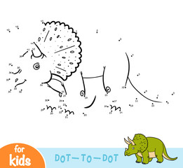 Numbers game, education game for children, Triceratops © ksenyasavva